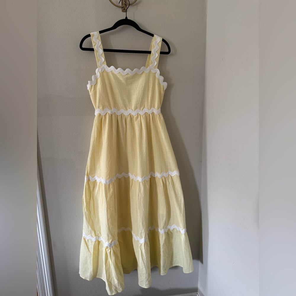 SOLD She + Sky Yellow Sleeveless Sundress Maxi